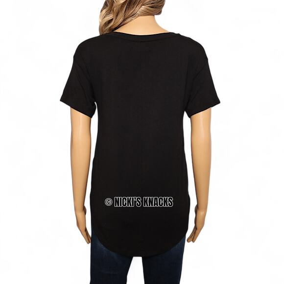 Abercrombie Relaxed Fit V Neck Short Sleeve Black T Shirt Soft Stretch Size XS - Picture 4 of 8